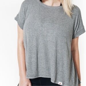 Bandier soft split-back scoop neck tee